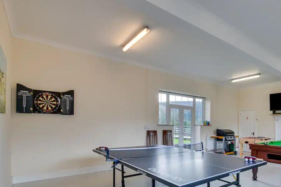 Games room at Hafod Ganol Farm