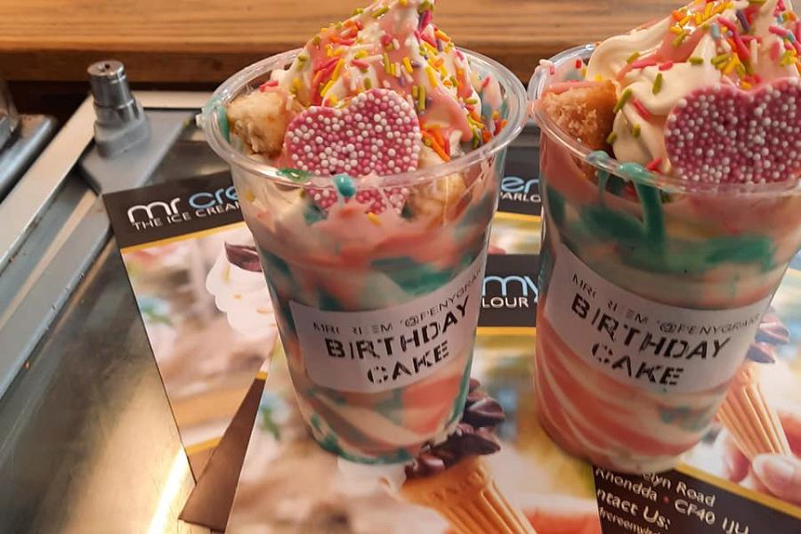 Birthday cake ice cream at Mr Creemy