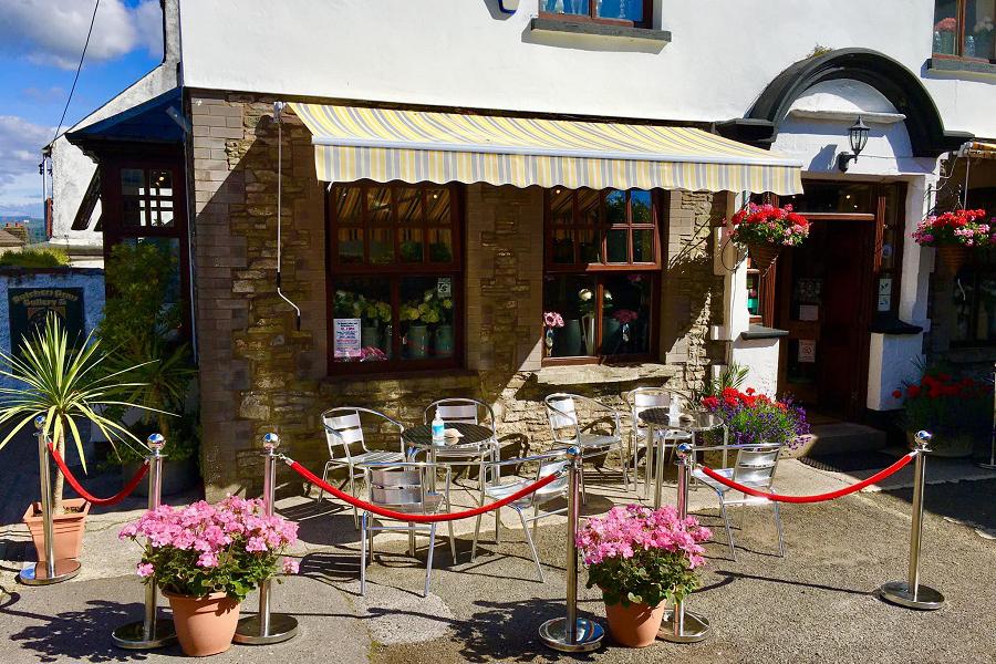 Outdoor dining on sunny days at the Butcher's Arms Gallery and Coffee Shop