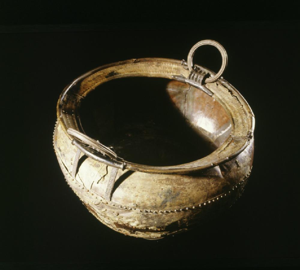 Llyn Fawr haul cauldron, now on display at the National Museum of Wales, Cardiff.